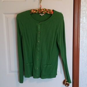 Talbots Green Knit Cardigan Sweater